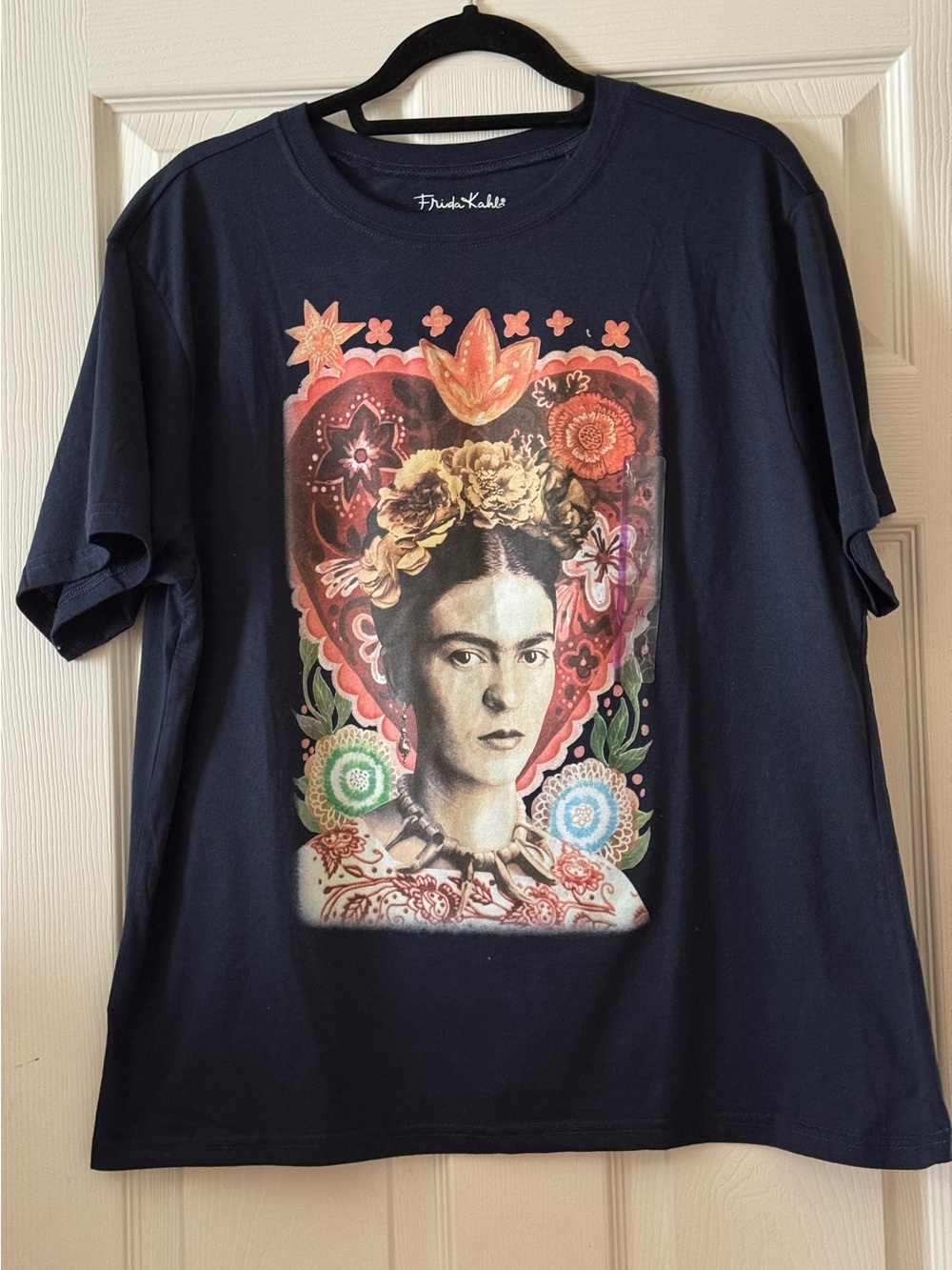 Frida Kahlo Graphic Tee in Navy by Jerry Leigh - Size XL - Like New - Picture 2 of 5